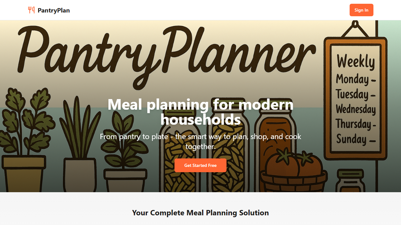 PantryPlan — pantry-first meal planning
